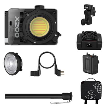 Zhiyun Molus X200 Bi-Color - zestaw, lampa LED, COB, 2700-6500K, 200W, zasilacz, uchwyt, odbłyśnik, hub, tyczka, torba_1